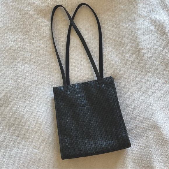 Jones New York Handbags - Vintage woven black leather purse handbag Jones New York